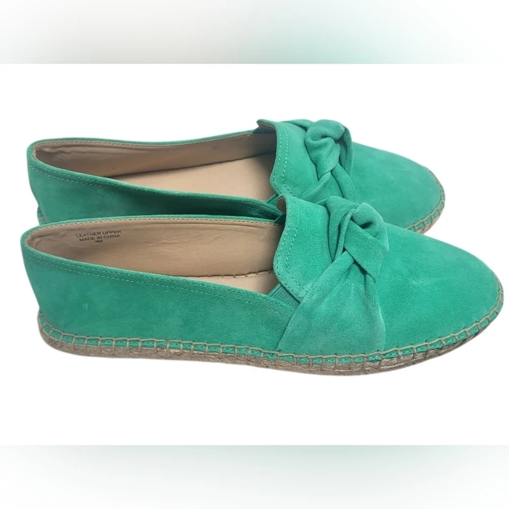 Talbots Izzy Knot Kelly Green Suede Espadrille Shoes Size 9 - Picture 3 of 8